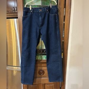 Wrangler Men's Straight Leg Jeans in Deep Blue Denim